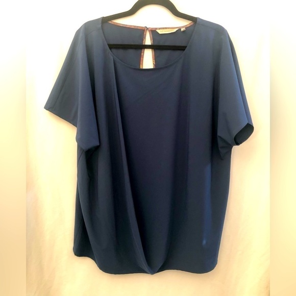 Soft Surroundings Tops - Soft Surroundings Go Lively Travel Tee Draped Tunic Top Navy Blue Size XL